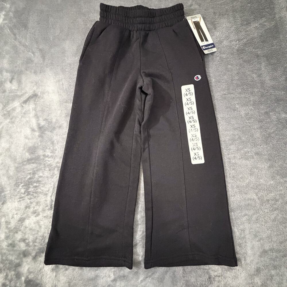 Champion Girls Wide Leg Fleece Pants Black XS (4/5)